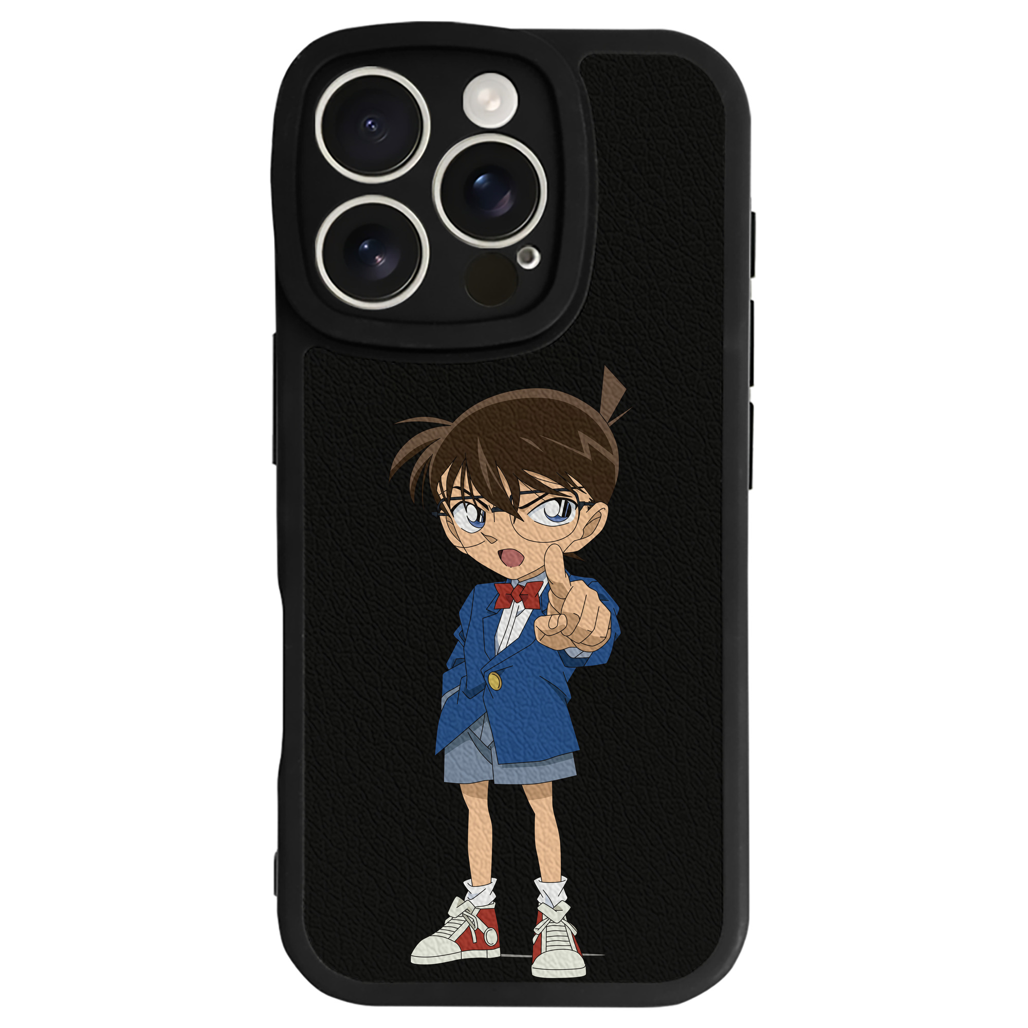 （画像用） 名探偵コナン 江戸川 コナン Detective Conan Conan Edogawa 【iPhone 16シリーズ対応】シリコンスマホケース（レザー調） 材質：シリコン